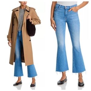 MOTHER Weekender Fray Mid Rise Flare Leg Crop  Jeans Sz 27 Mentally Elsewhere